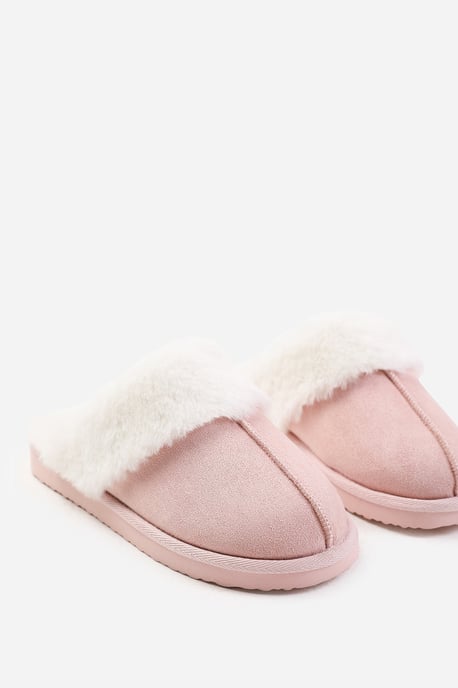 Wheres That From Womens 'Comfort' Slip On Slippers With Fur Trim
