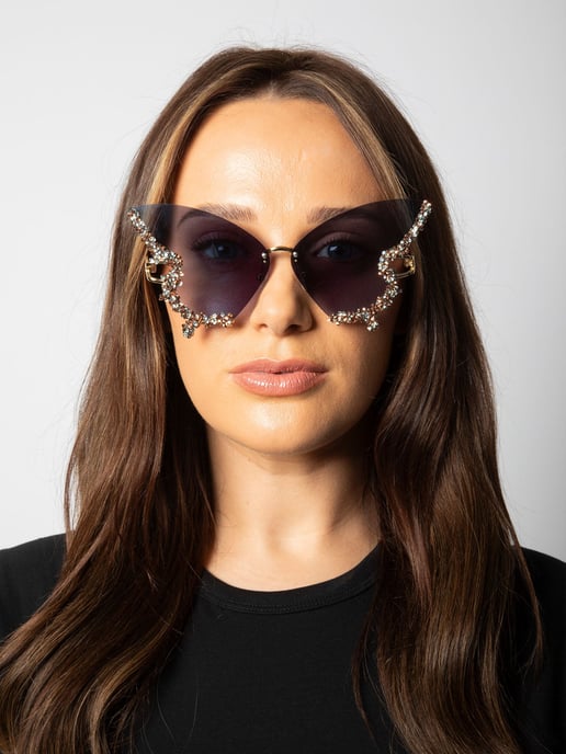 Butterfly Lens with Crystal Detail in Blue - Image 5
