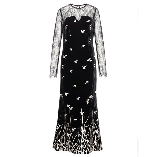 Long golden embroidered velvet dress - Image 5