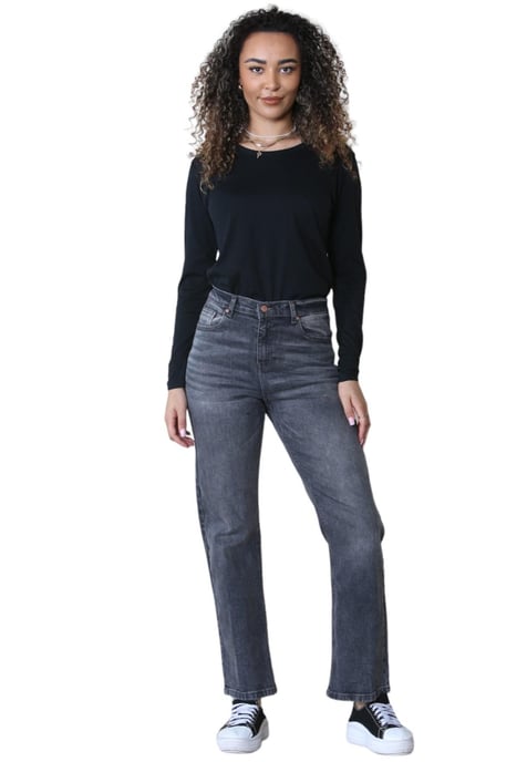 Vaqueros de cintura alta y pierna ancha MYT para mujer en negro - Image 6