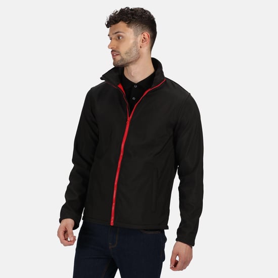 Regatta Mens Ablaze Printable Softshell Jacket (Black/Classic Red)