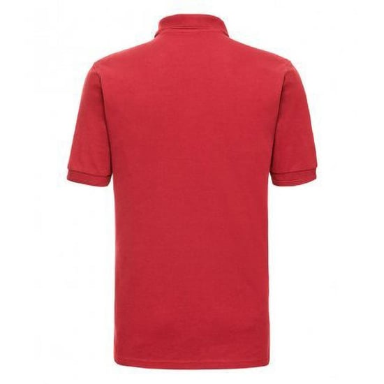 Russell Mens Ripple Collar & Cuff Short Sleeve Polo Shirt (Bright Red) - Image 2