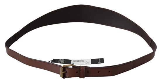 PLEIN SUD Women's Brown Wide Leather Rustic Gold Metal Buckle Dark