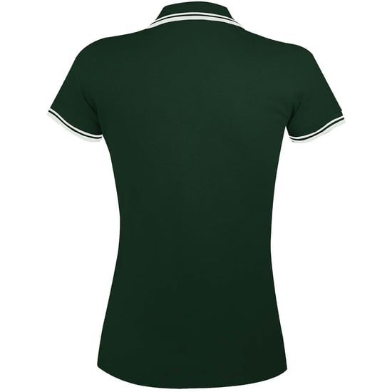 SOLS Womens/Ladies Pasadena Tipped Short Sleeve Pique Polo Shirt (Forest/White) - Image 2