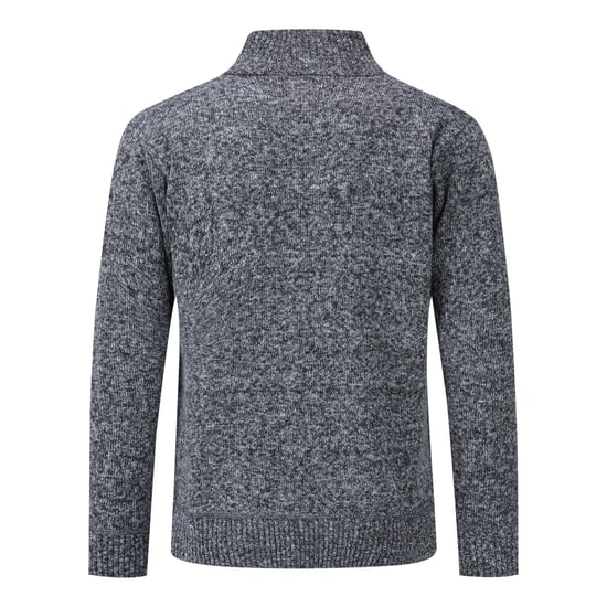 Men's Cardigan with Zip Cardigan Chunky Knit with Stand-Up Collar for Winter Dark Grey - Image 3