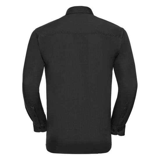 Russell Collection Mens Poplin Easy-Care Long-Sleeved Shirt (Black) - Image 2