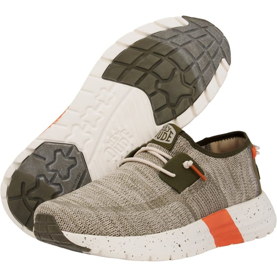 HEYDUDE Sirocco Sport Mode Nylon Men's Green/Dusty Olive/Orange Trainers - Image 3