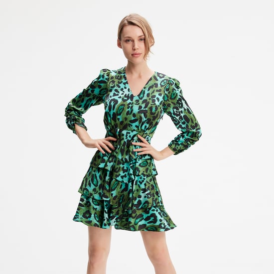 Short leopard print dress - Image 2