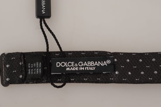 Corbata Papillon para Hombre en Seda 100% con Lunar Gris de Dolce & Gabbana - Image 5