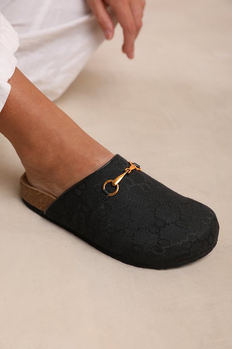 Wheres That From Womens 'Dublin' Open Back Slip On Loafer With Gold Detail