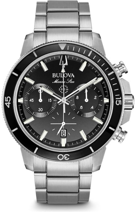 Bulova Marine Star Men's Silver Watch 96B272 - Image 1