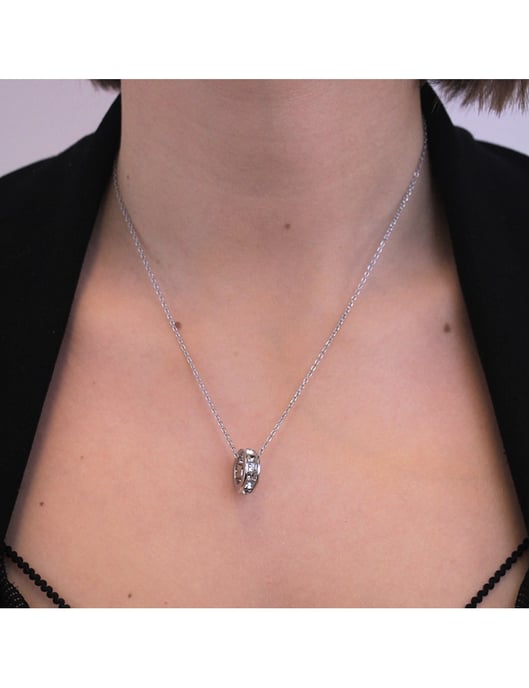 Colgantes de rodillos cuadrados - Plata y cristal - Image 2