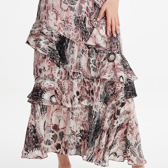Long chiffon skirt with ruffles floral print - Image 5