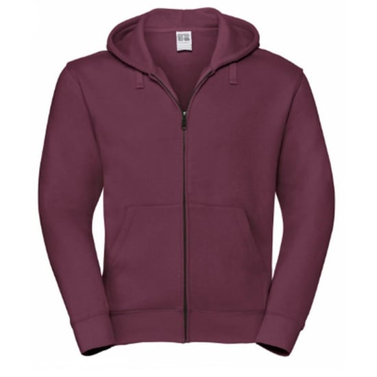 Russell Mens Authentic Full Zip Hooded Sweatshirt / Hoodie (Burgundy) - Image 1