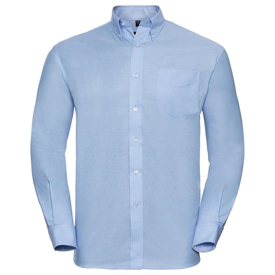 Russell Collection Mens Long Sleeve Easy Care Oxford Shirt (Oxford Blue) - Image 1