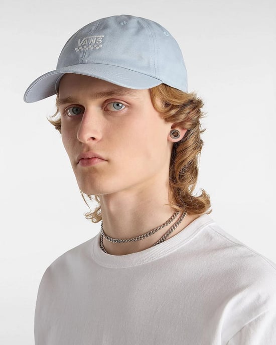 VANS Court Side Curved Bill Jockey Hat in Dusty Blue - Image 4