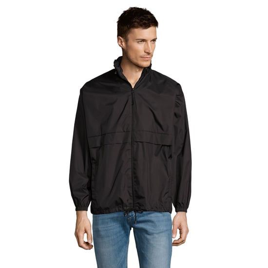 SOLS Unisex Surf Windbreaker Lightweight Jacket (Black) - Image 3