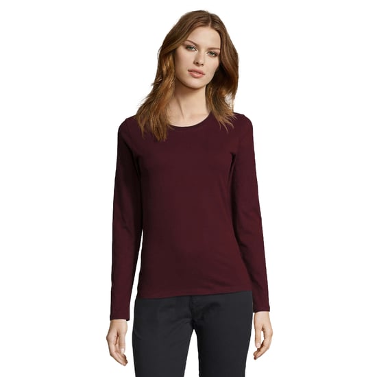 SOLS Womens/Ladies Imperial Long-Sleeved T-Shirt (Oxblood) - Image 1