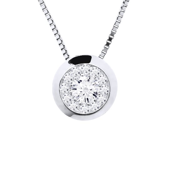 DIADEMA - Necklace with Diamonds - White Gold - Venetian Chain