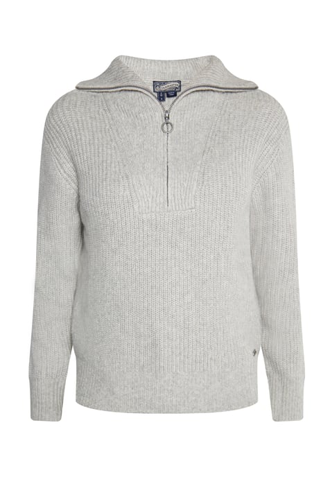 Dreimaster Knitted pullover women Grey melange - Image 1