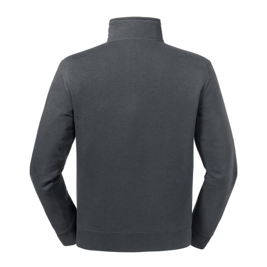 Russell Mens Authentic Zip Neck Sweatshirt (Convoy Grey) - Image 2