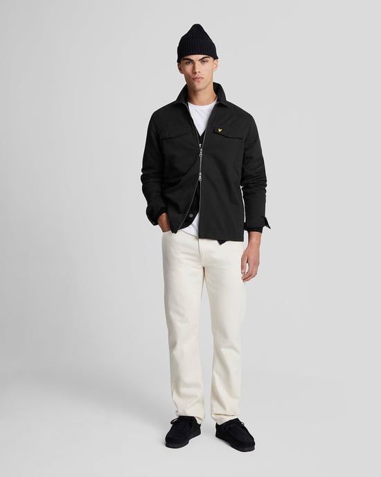 Mens Cotton Overshirt in Black