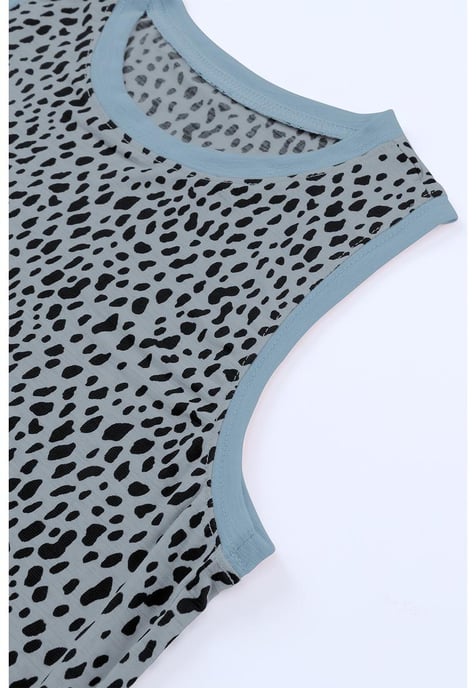 Top sin mangas de leopardo gris de para mujeres - Image 2