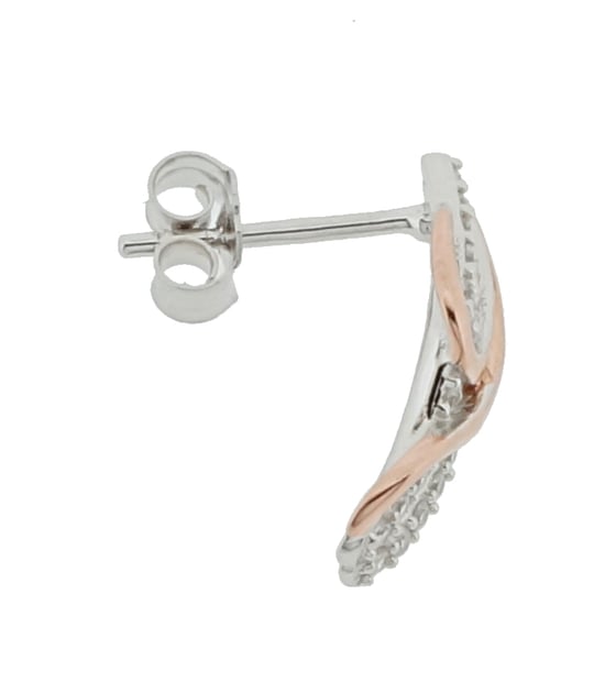 Orphelia 'Elsia' Women's 925 Sterling Silver Stud Earrings - Silver/Rose ZO-7027 - Image 4
