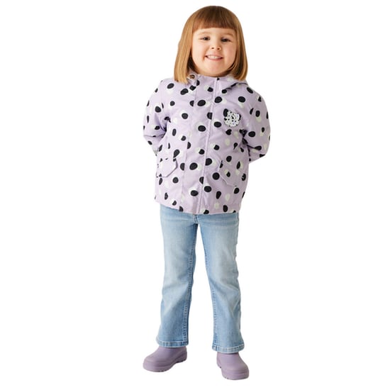 Regatta Childrens/Kids Shyla The Leopard Waterproof Jacket (Lilac Frost) - Image 4