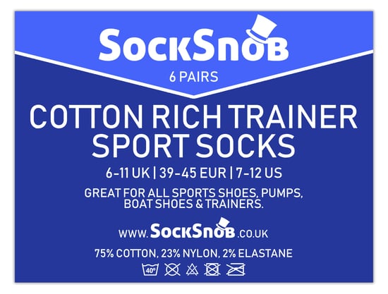 SOCK SNOB - Lote de 6 calcetines de algodón para hombre de corte bajo para gimnasio / entrenamiento - Image 2
