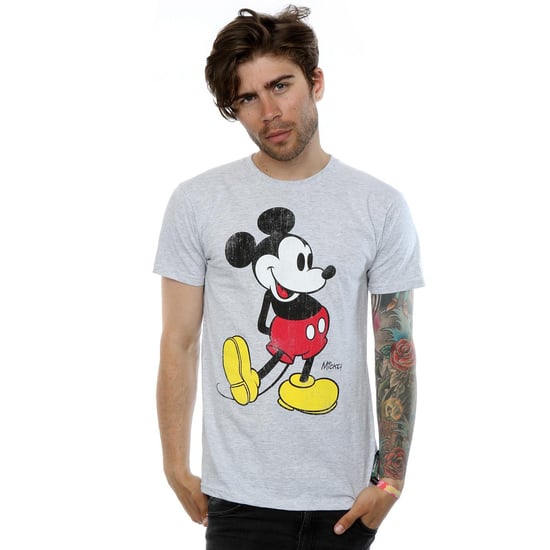 Disney Mens Mickey Mouse Classic Kick T-Shirt (Heather Grey) - Image 3