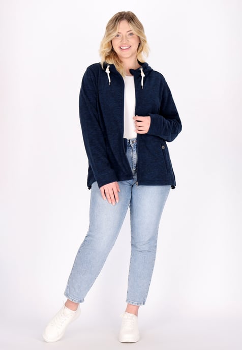 Dreimaster fleece jacket women marine melange - Image 2