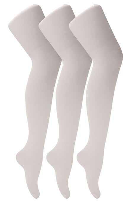 Sock Snob - 3 Pack Mallas de Ballet para Niñas de 70 Denier | Mallas de Danza con Pies Suaves y Confortables para Niños en Rosa y Blanco - Blanco - Image 1