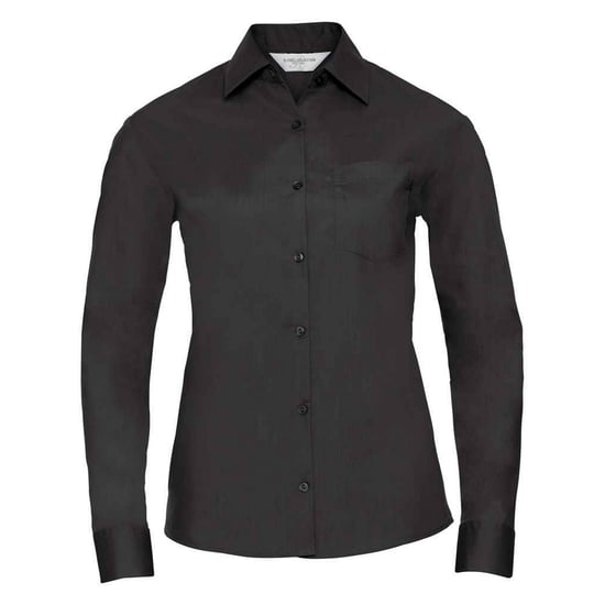 Russell Collection Womens/Ladies Poplin Easy-Care Long-Sleeved Formal Shirt (Black) - Image 1