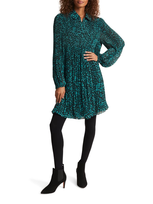 Ella Dotty Pleat  Mini Dress