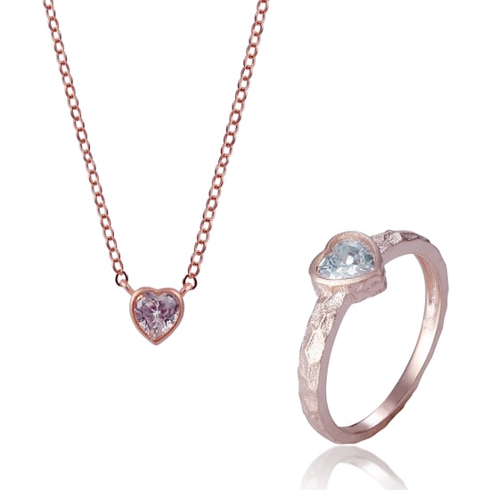 Orphelia 'Nora' Women's 925 Sterling Silver Set: Necklace + Ring - Rose SET-7435