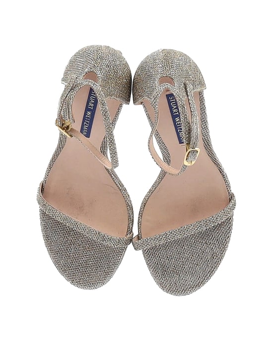 Stuart Weitzman Nudist Sandals in Gold Synthetic - Image 5