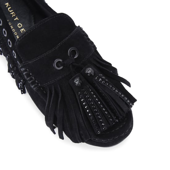 Kurt Geiger London Suede Tassel Fringe Moccasin Loafers