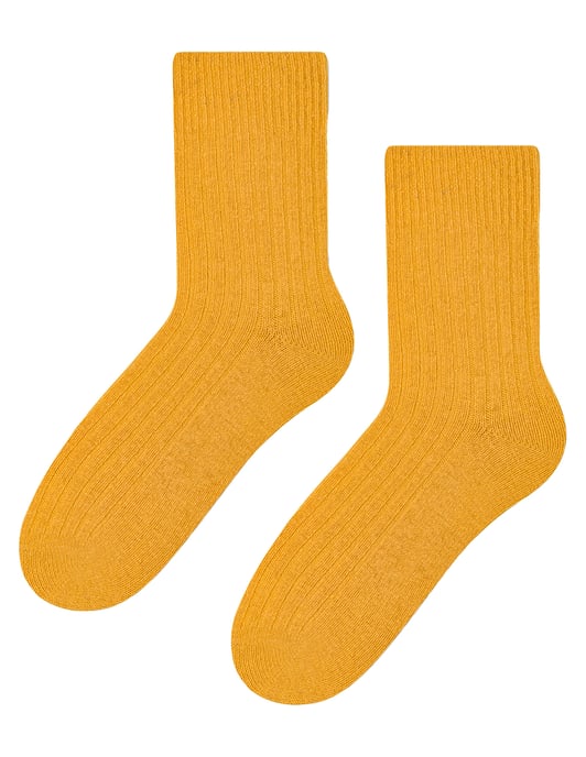 3 Pairs Womens Wool Dress Socks | Steven | Ladies Breathable Cushioned Socks - Yellow - Image 2