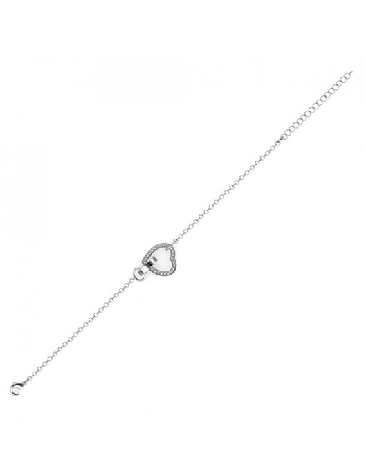 Pulsera Corazón Cerrado - Plata y Cristal - Image 5