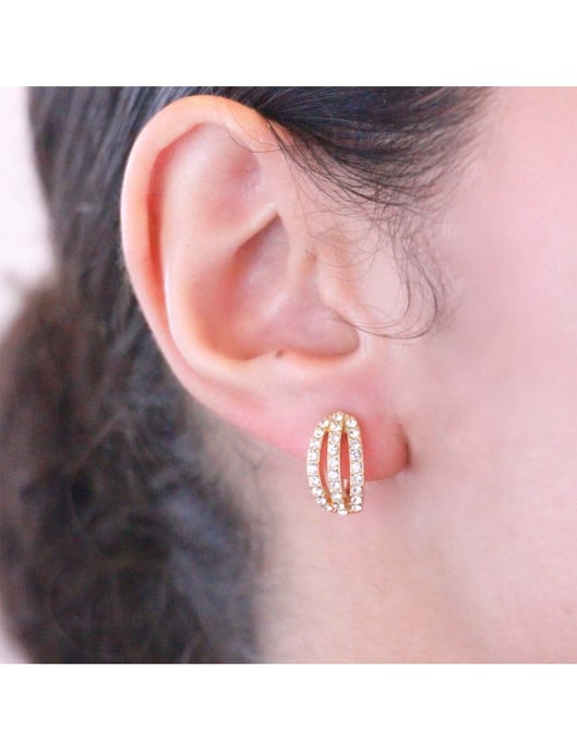 Pendientes Elegantes - Oro y Cristal - Image 2