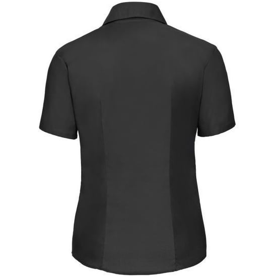 Russell Collection Ladies/Womens Short Sleeve Easy Care Oxford Shirt (Black) - Image 2