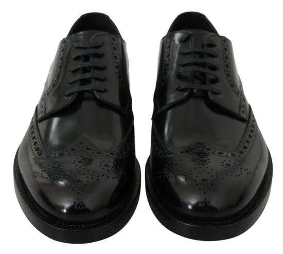 Zapatos Brogue Formales Derby de Cuero Negro Dolce & Gabbana - Image 3
