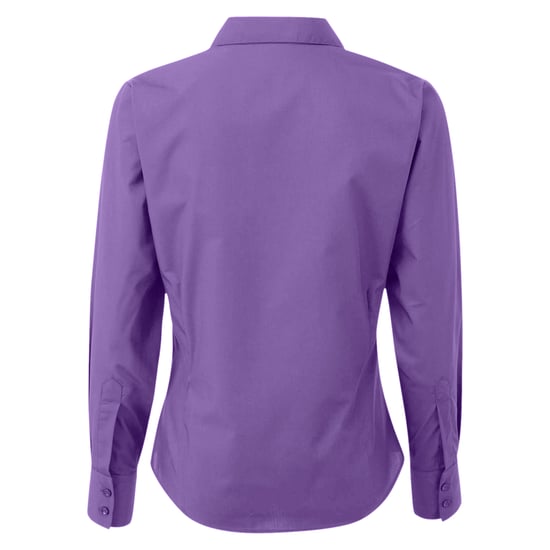 Premier Womens/Ladies Poplin Long-Sleeved Blouse (Rich Violet) - Image 2
