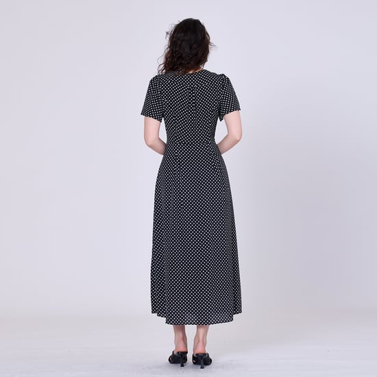 Polka dot flared shirt-dress - Image 3