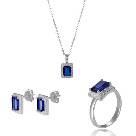 Orphelia 'Enora' Women's 925 Sterling Silver Set: Necklace + Earrings + Ring - Silver SET-7425/SA - Image 1