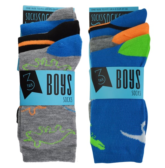 Calcetines Tobilleros Niños 6 Pares Surtidos Novedad | Colorido | Funky - Dinosaurios - Image 2