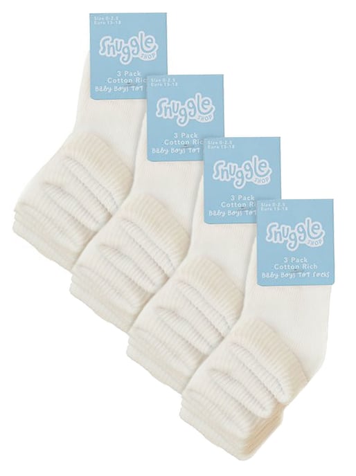 Calcetines de algodón con vuelta para bebé | Pack de 6 pares | Snob de calcetines | Calcetines divertidos para niño y niña - Crema - Image 2