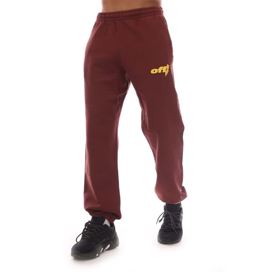Joggers de algodón cepillado con cordón ajustable en color burdeos - Image 1