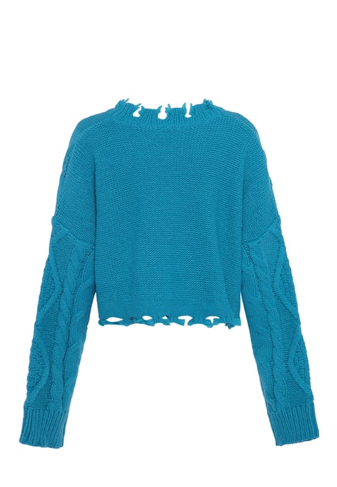 Mymo Knitted pullover women turquoise - Image 2